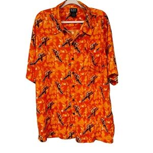Vintage K.A.D. Clothing Co. Button Down Short Sleeve Retro Streetwear Shirt, XXL
